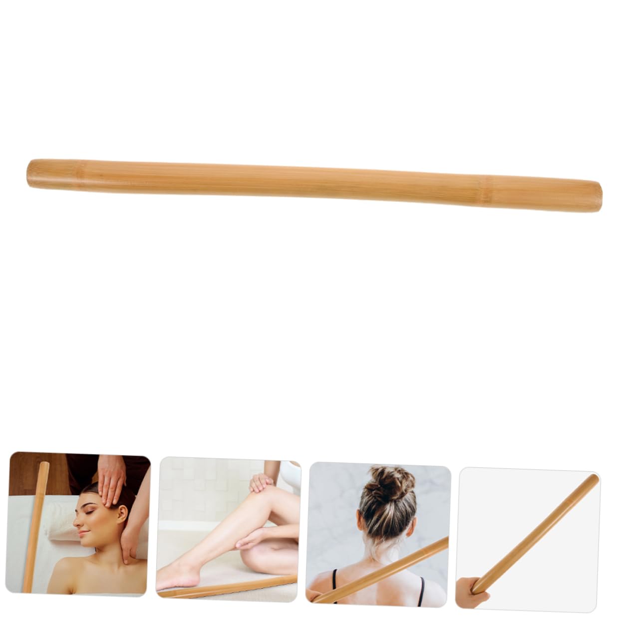 FRCOLOR 2 Piezas Palo De Salud De De Bambú Herramienta De Masaje Herramienta De Palo De Masaje Masajeador De Cuerpo Masajeador Facial Rodillo Masajeador De Pies Rosario Light Brown