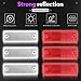 Swpeet 20Pcs Universal Red + White Plastic Rectangular Stick-on Car Reflector Sticker, Door Reflectors Interior Red + White Compatible Warning Plate Adhesive Reflector for Most Car