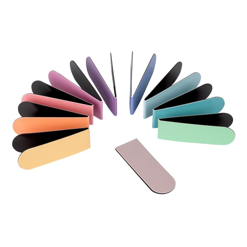 Ideen mit Herz Clips para marcapáginas, magnéticos, 2 cm de ancho, 6 cm de largo, multicolor, 10 unidades