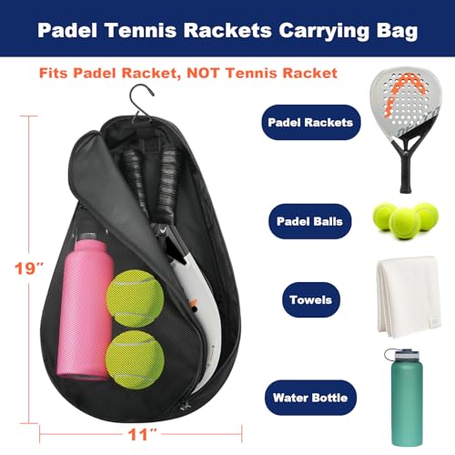 Image of Cosmos Padel Racket Bag Pickleball Paddle Sling Backpack Padel Racquet Storage Bag, Padel (Paddel Tennis) Equipment Carrying Bag with Mesh Pocket for 2 Paddles Ball Water Bottle & Accessory