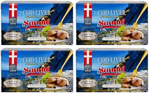 Sanniti Cod Liver, Scandinavian Edition, 4.3 oz (Pack of 4)