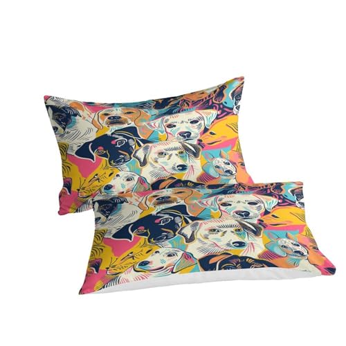Housse de couette chien microfibre fermeture éclair lit 260x220