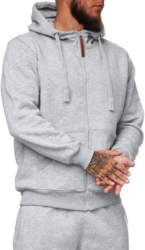 Men Lightweight Full Zip Hoodie Jacket Casual Sports Outdoor Pullover with Zippered And Pockets - Image 2