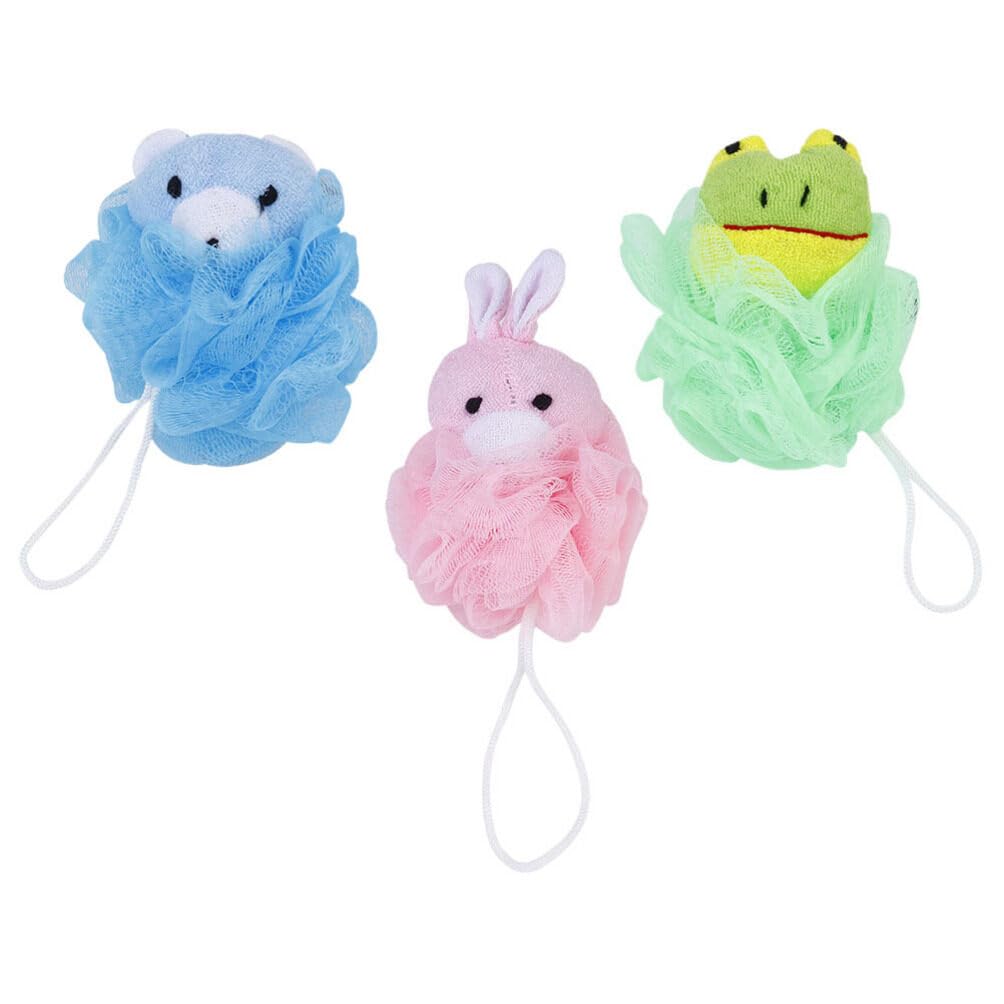 minkissy 9 pcs Cartoon Bath Mesh Sponge Bath mat Bath loofah Sponge for Bathing Shower Bath Sponge loofah Back Scrubber Sponge Shower poufs Shower Ball Cartoon Bath Ball Body
