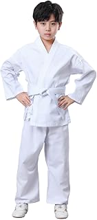 JUST YEARN Lightweight Karate Gi Uniform Set for Kids & Adults - Martial Arts Training with Belt