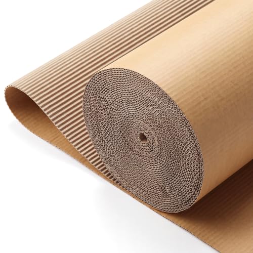 Image of MotiMind Corrugated Cardboard Roll, 17 x 600 Inch Single Face Cushioned