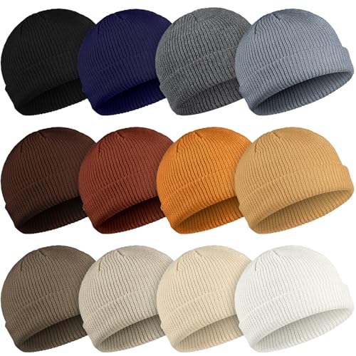 Bonnet de chalutier en tricot Geyoga lot de 12 pièces style docker uni