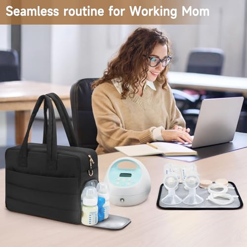 Breast Pump Bag with Insulated Cooler