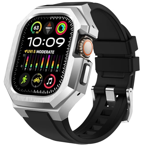 OOULOVE コンパチブル Apple Watchバンド 44mm 45mm バンドSeries 8/7/6/SE/5/4対応 フッ素ゴム一体型 頑丈ステンンレス鋼ケース付き 耐 Amazon.co.jp: OOULOVE コンパチブル アップルウォッチ バンド 44mm