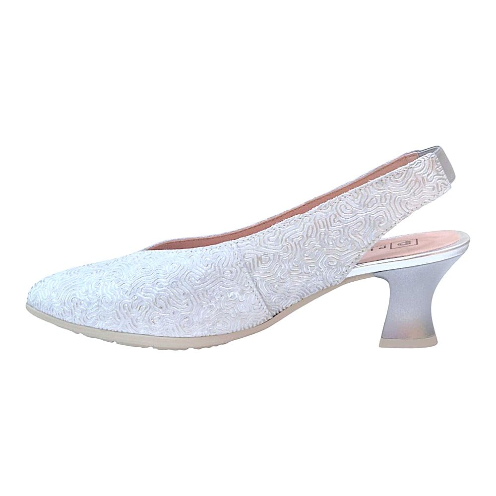 Pitillos - Zapato de Piel con tacón Medio,Destalonado,elástico en el Tobillo,clásico,salón,Punta Fina, para: Mujer
