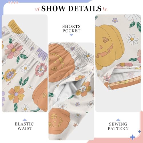 Boys' Pants Halloween Pumpkin Zombi Daisy Florals Long Bottoms Jogger Pants Elastic Waist Trousers with Pockets S-XL4