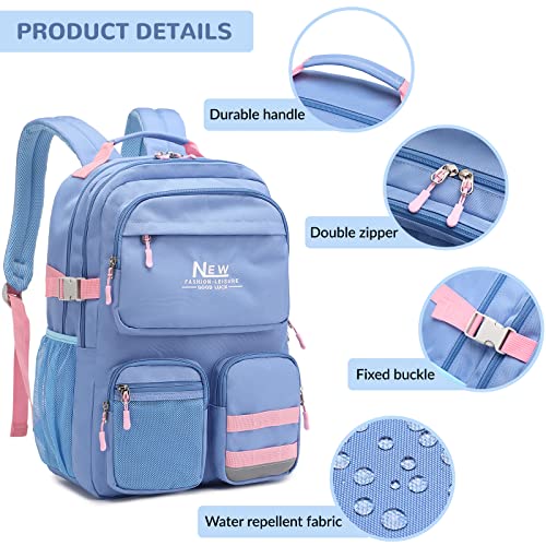 El-Fmly Big School Backpack Bookbag For Teen Students, Multi Pockets Water Resistant Casual Daypack With 15.6 Inch Laptop Pocket For Travel (Beige) #TOP6