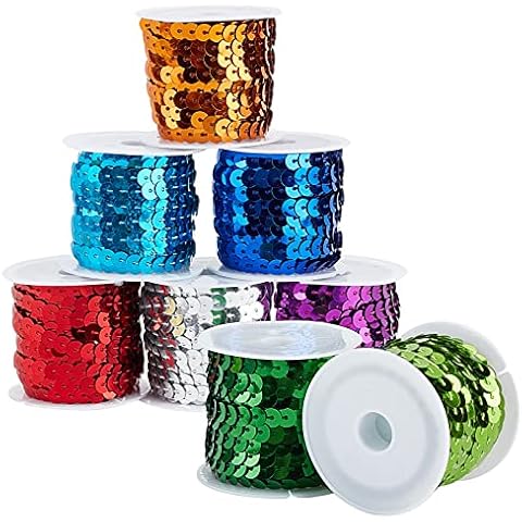 PH PandaHall 40 Yards 6mm Flat Sequin Strip Cover