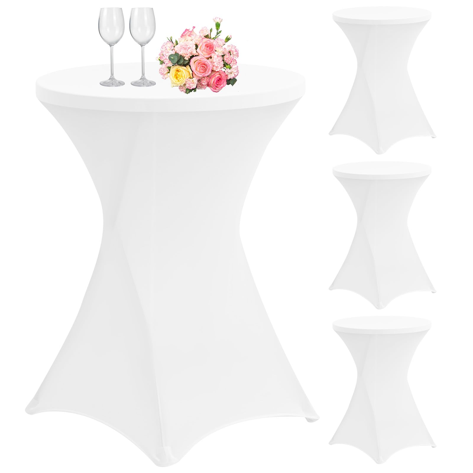 Blumtal Statafelhoezen Stretch 2-Pack - Hoogwaardige tafelhoezen voor hoge tafel (bistrotafel, bartafel, statafel), 70-75 cm, Zwart