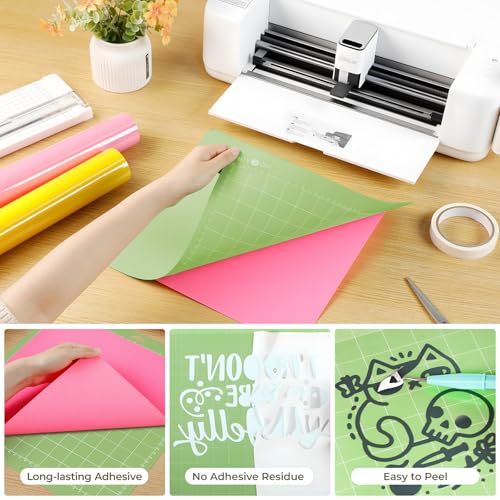 Image of HTVRONT Cutting Mat, 6 Pcs, 12x12 & 12x24, Compatible with Maker & Explore | Compatible with Cricut Maker 3 /4, Explore 3 /4 /5, Air 2 /One, Standard, Light & Strong Tack Adhesive Sticky Mats