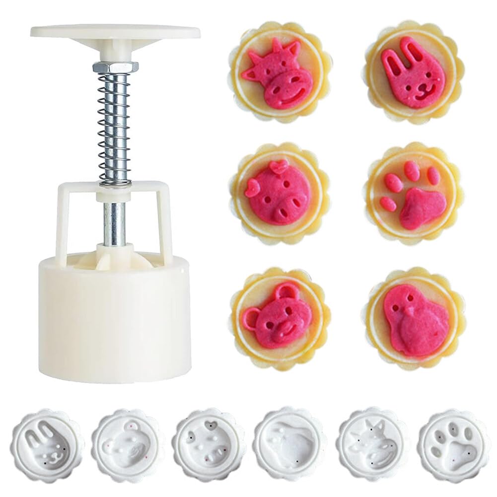 50g Mooncake Press Mould,Asudaro 14 Pcs Mooncake Mould Set,3D Flowers Hand Pressure Fondant Dessert Moon Cake Mould,Suitable for Family Parties and Outdoors - Image 4