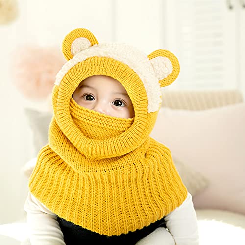 Image of Baby Girls Boys Winter Hat Scarf Kids Earflap Hood Scarves