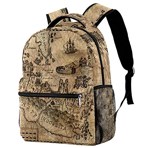 Sac à dos de voyage carte du monde antique anti-fuite avec porte-bouteille