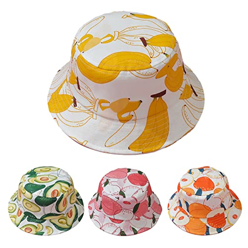 Bucket Hat,Fisherman Hat Children Fruits Print Basin Hat Bucket Hat with Windproof Rope for Kids 2-6 Daily Wear3