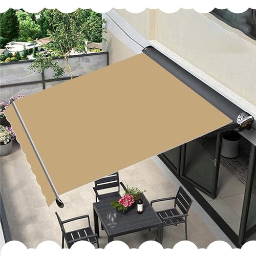 Lona de repuesto para toldo retráctil exterior impermeable toldos patio caqui 4