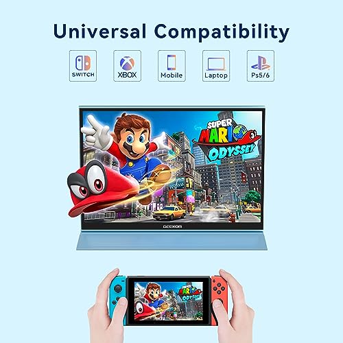 Image of GEEKOM Portable Monitor（2026）, 16'' 1200P FHD Laptop Monitor USB C HDMI Computer Display HDR Eye Care External Screen w /Smart Cover for PC Mac Laptop Phone