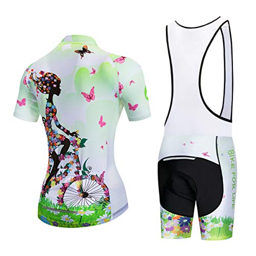 Image of Cycling Jerseys Women Bike Shirts Short Sleeve Bicycle Clothes Breathable Stretch Labric Bicycle Uniforms