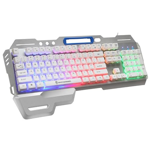 Teclado Gamer Mecanico com Fio Retroiluminado Para Jogos RGB com Usb, Teclado de Tamanho Completo co