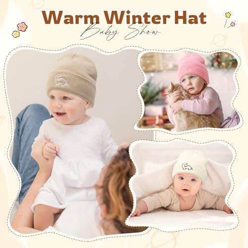 Image of Durio Baby Hat Winter Hats Fleece Lined Toddler Hat Mittens Warm Baby Boy Hat and Mitten Set Baby Beanie