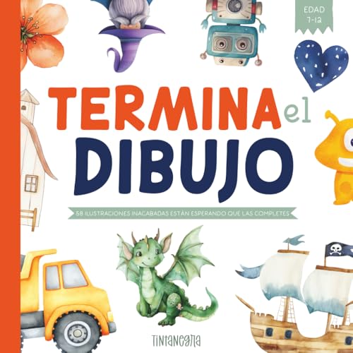 Termina el dibujo: Libro creativo para niños y niñas de 7 a 12 añ...