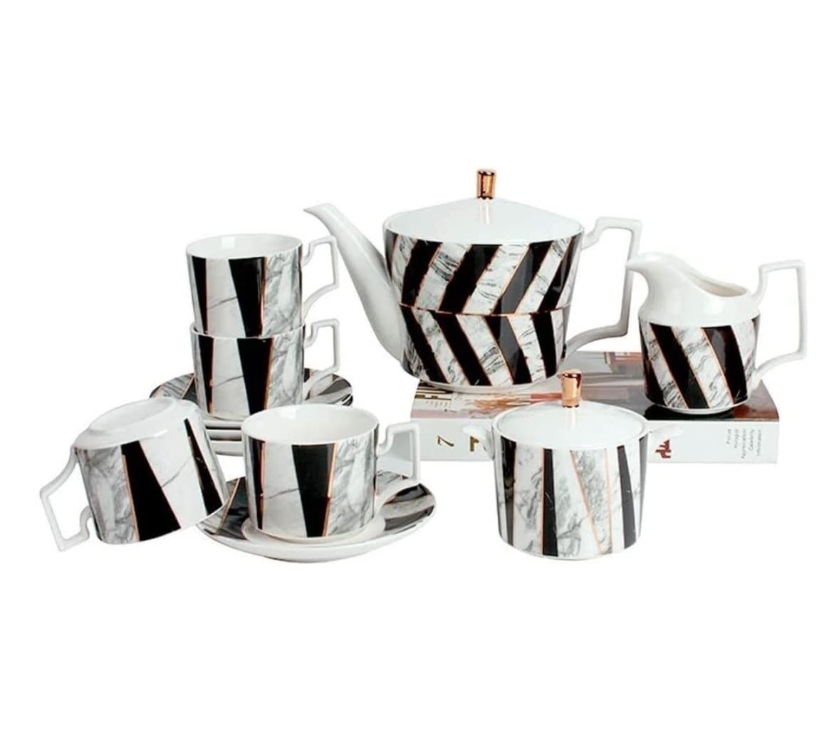 Zestaw do Herbaty Zestaw na Herbatę Zestaw Ceramicznych Filiżanek Do Herbaty 4 Szt. Filiżanka Do Herbaty I 4 Spodki Z Mlekiem I Cukiernica Do Domu I Biura Zestaw Do Parzenia Kawy I Herbaty Zestaw Do I
