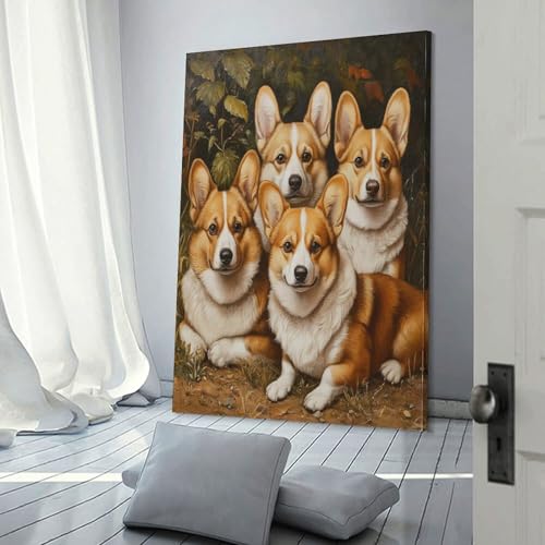 Tableau impression sur toile Corgi de qualité supérieure 40x60cm art mural - 3