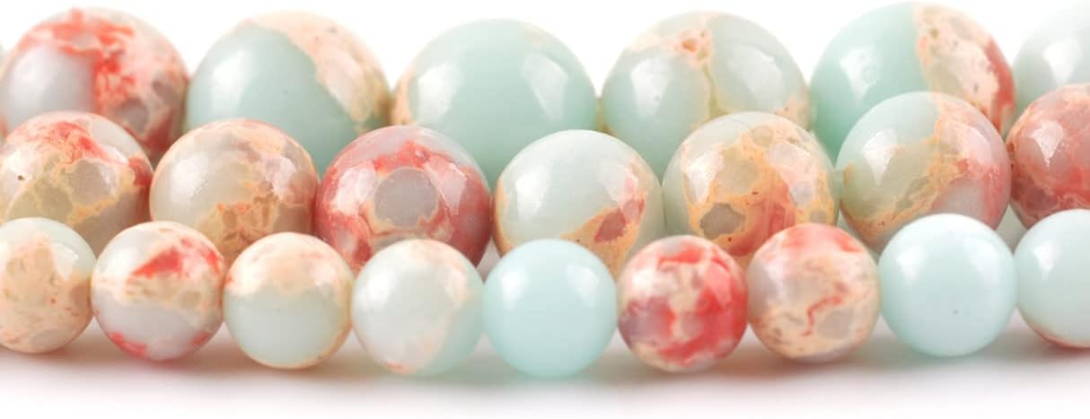 Blue Imperial Jasper Beads for Jewelry Making Stone Bead Bracelets Chakra Round Gemstone Beads Bulk, 60pcs 6mm Jasper Stone 6mm Blue Imperial Jasper