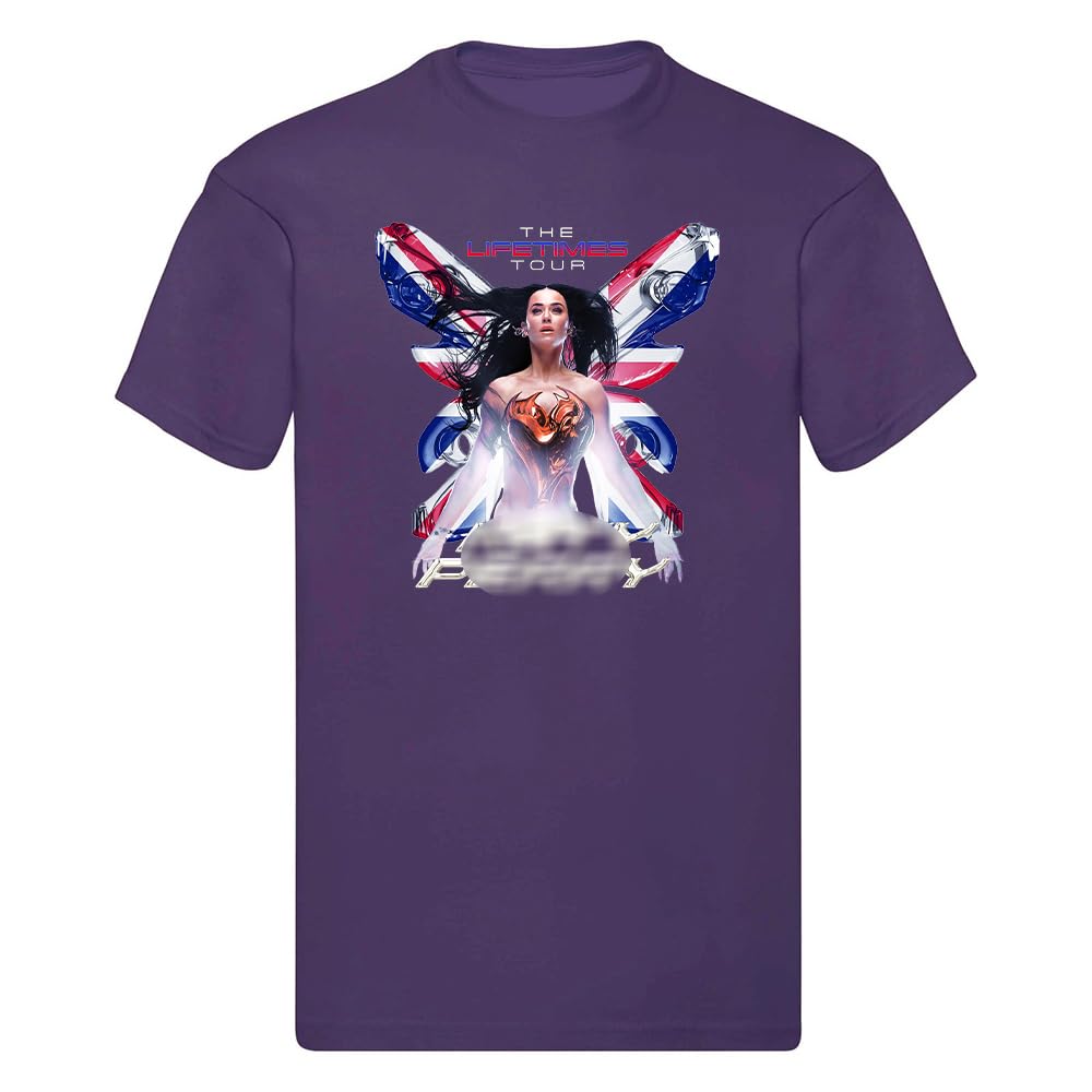 Expert Workwear Unisex Kids Purple Lifetimes Tour Katy T-Shirt 2025 World Tour Music Event Fan Kids Gift Concert Tee