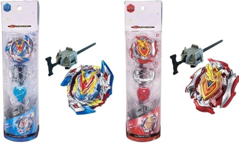 Image of Bestie toys Battle Beytop Combo Top B104 and B105 Attack and Balance Tye Right Spin top with Launcher (Valkrie+Z Archiles)
