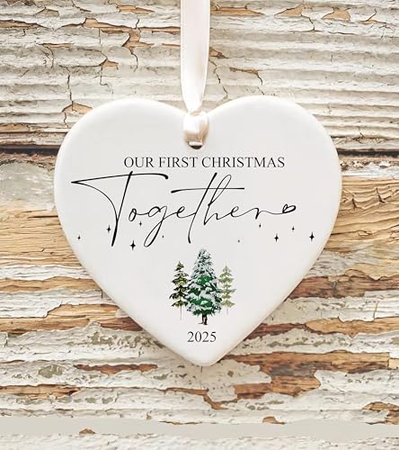 Image of Our First Christmas Together 2025 Ornament, Couples Ornament for Tree, 1st Christmas Ornament for Married Couples, First Married Decor Ceramic