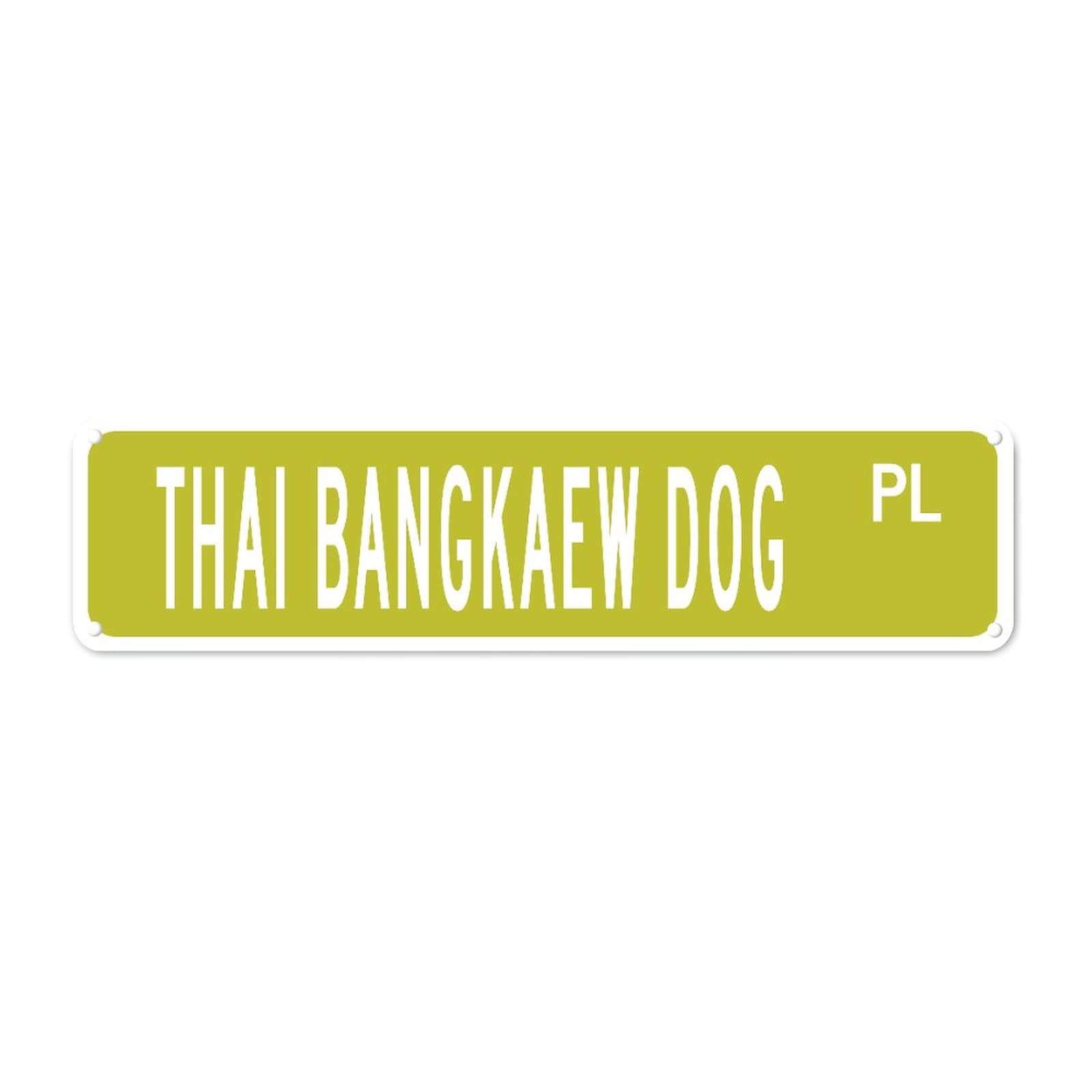Thai Bangkaew Dog PL Retro Tin Signs Aluminum Metal Sign for Home Kitchen Garden Wall Yard Pub Club Decor 4x16 Inch