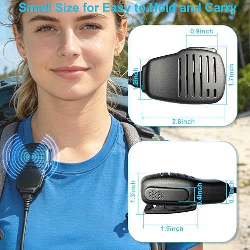 Image of SAMCOM Walkie Talkie Shoulder Mic 2 Pin Remote Wire Shoulder Microphone | Portable Handheld Police Label Mics K Standard with Rotating Clip PTT for FPCN30A FPCN10A Pro FPCN20A FWCN30A Radios