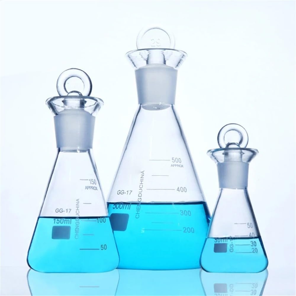 Vetreria da laboratorio 1 pz 50 ml a 1000 ml beuta di vetro beuta conica calibro standard GG-17 bottiglia di misurazione in VETRO(1000ml)
