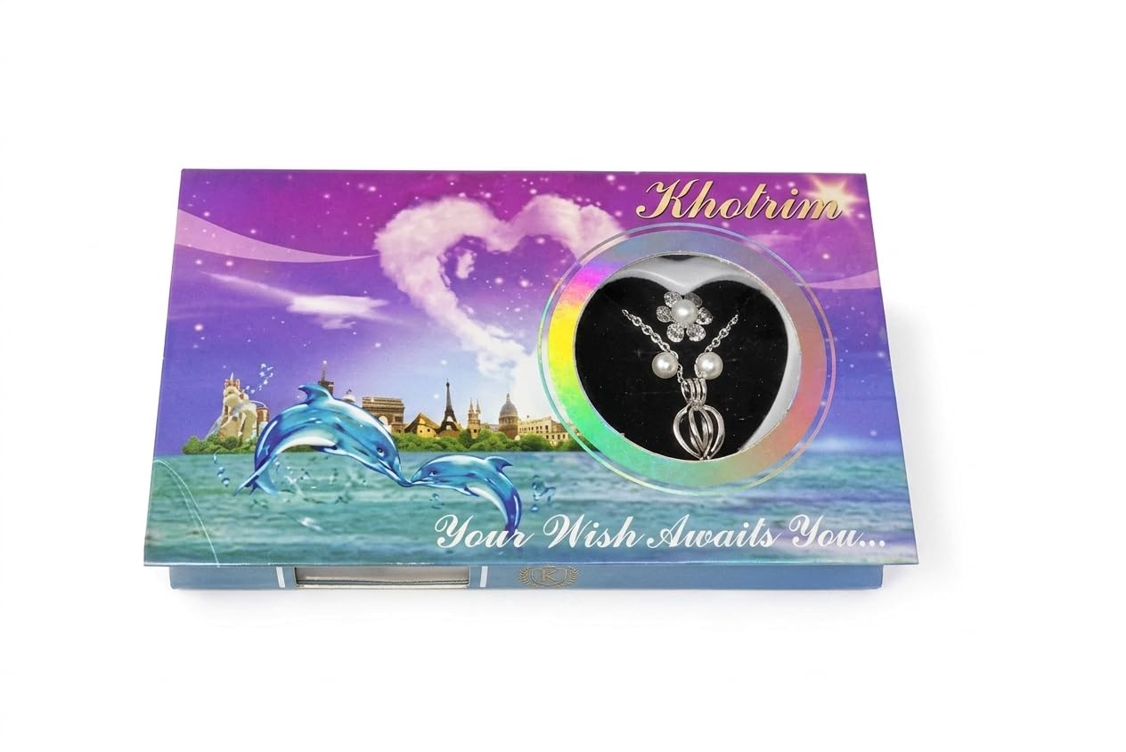 Love Wish White Pearl Kit - Your Own Pearl Pendant love pearl necklace kit with Earrings Valentine Gifts for Girlfriend Romantic Gift for Her on Birthday