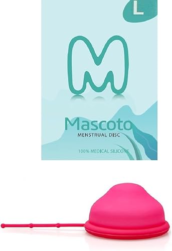 Mascoto TM New Generation - Disco menstrual con cuerda de silicona, taza de ajuste plano, silicona de grado médico, reutilizable, pétalo delgado y