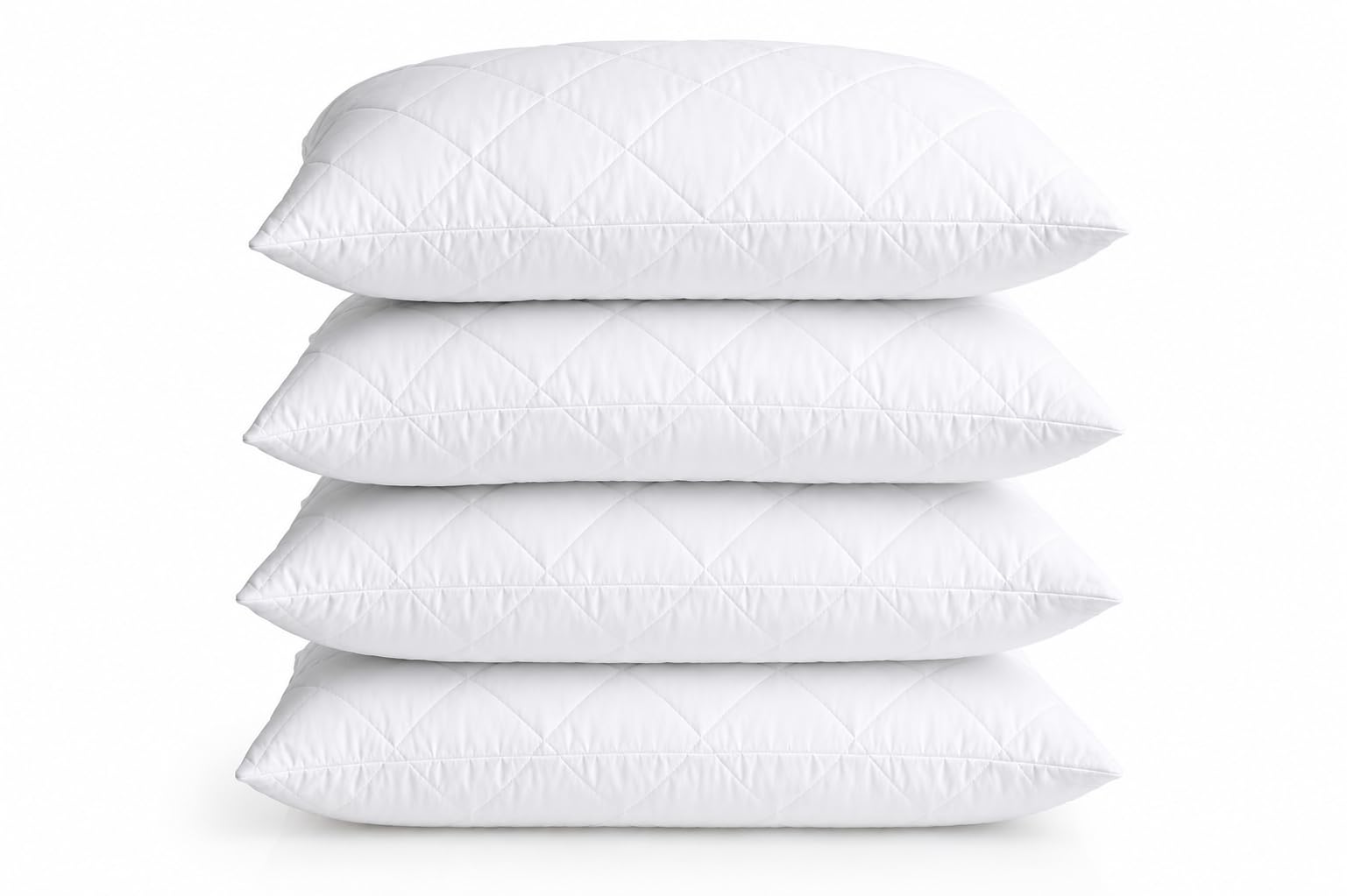 ARLINENS Premium Pillows 4 Pack Hotel Quality Hollow Fibre Filled Quilted Pillows, Standard Size, Anti Allergenic, for Bed, Stomach and Back Sleeper