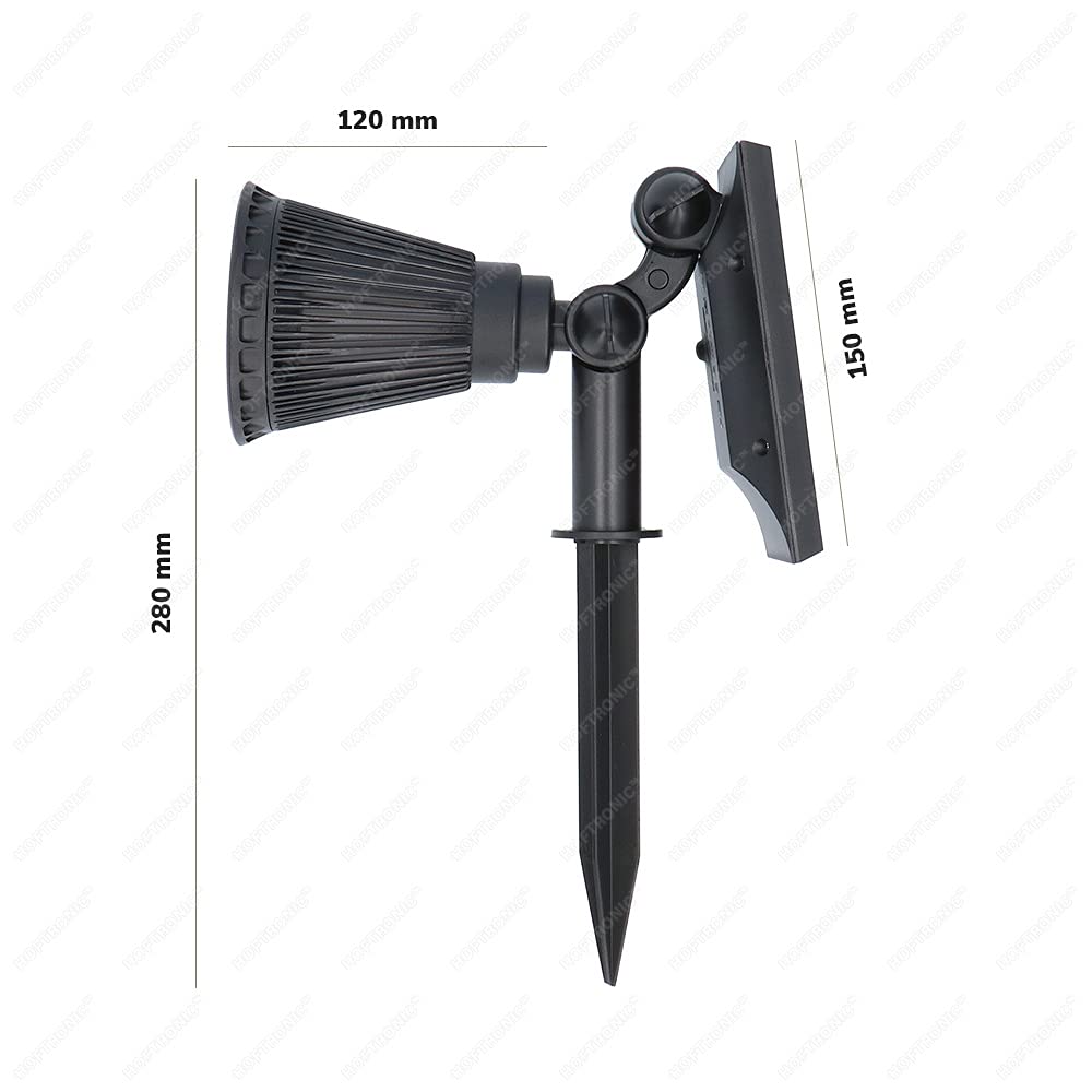 HOFTRONIC - Solar Gartenstrahler mit Bewegungsmelder IP65 Wasserdicht LED Solarlampen für Außen Solarleuchte 2 Stücke mit Erdspieß Solar Strahler Wintersolar Solarpanel Warmweiß Garten Solarstrahler