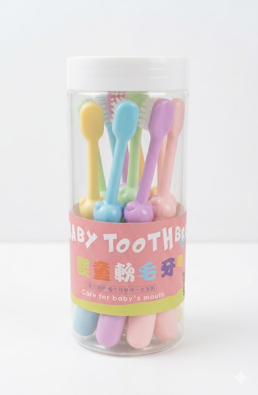 Baby Toothbrush Pack of 10 | Ultra Soft Bristles | BPA Free Toddler Toothbrush for Kids 1-3 Years | Gentle Gum Care | Small Brush Head | Multicolor Baby Tooth Brush Set-image-35
