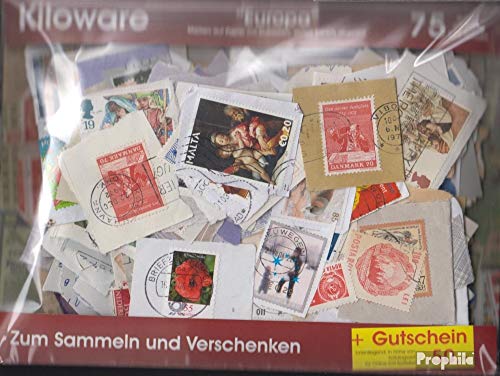  Prophila Collection Europa 75 Grammi Kiloware con almeno 10% Francobolli Speciali (Francobolli per i Collezionisti)