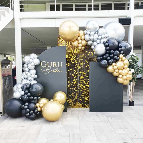 Image of Voircoloria 130pcs Metallic Silver Balloons Different Sizes 18 inch 12 inch 10 inch 5 inch Chrome Silver Balloon Garland Arch Kit for Graduation Birthday Baby Shower Wedding Anniversary New Year Party Decorations