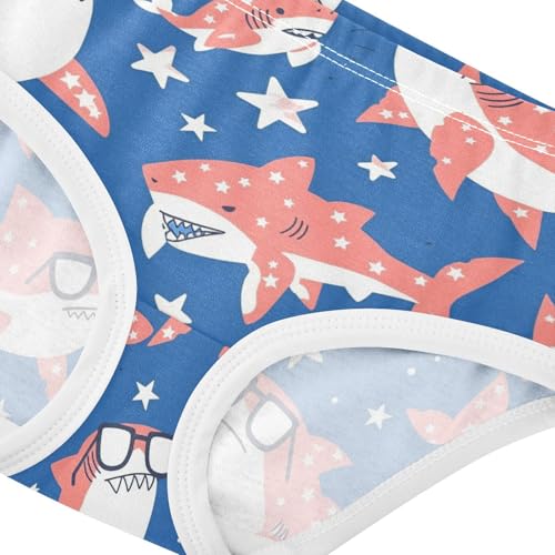 Wusikd Shark Girls' Underwear Cotton Cartoon Girls Briefs Soft Toddler Underwear 2T4