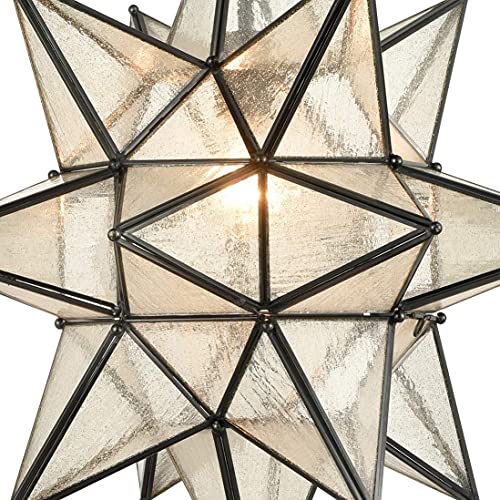 Diryzon Eul 20 Inch Modern Moravian Star Pendant Lighting Seeded Glass Light On Chain #TOP5