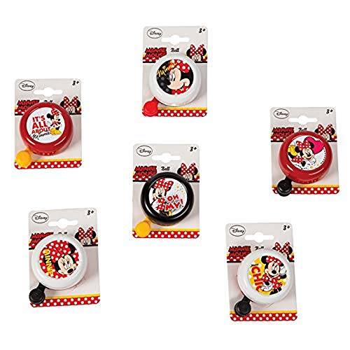 Widek Mädchen Bicycle Bell Disney Minnie Mouse Fahrradklingel, rot, Einheitsgröße