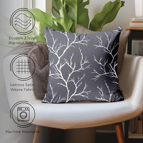Image of Encasa XO Cushion Covers, Silver Star Foil Print Pillow, No Inserts