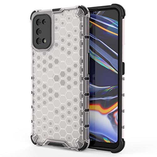 Image of Glasgow | for Realme 7 Pro Honeycomb Pattern Back Case Cover for Realme 7 Pro - Transparent